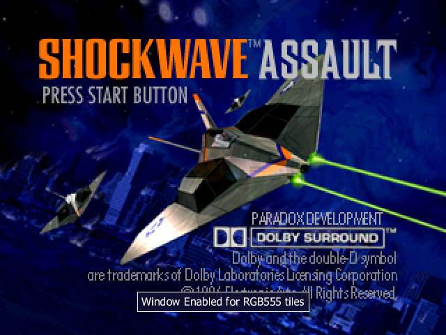 Shockwave Assault Title Screen